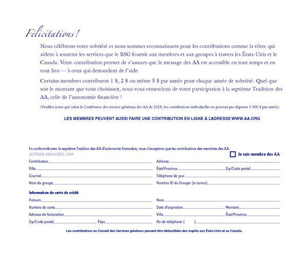 Enveloppe De Contribution Anniversaire